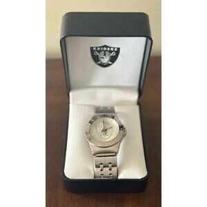 2007 Oakland Raiders Stainless Steel Watch With Case - Needs Battery Change